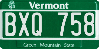 VT license plate BXQ758