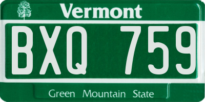 VT license plate BXQ759