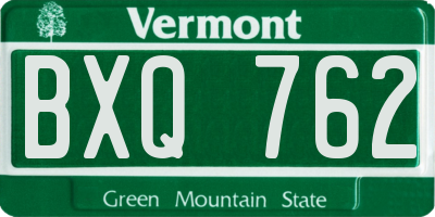 VT license plate BXQ762