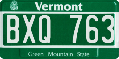 VT license plate BXQ763