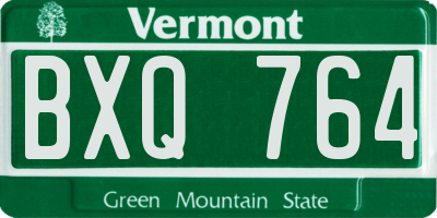 VT license plate BXQ764