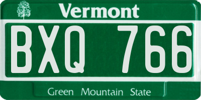 VT license plate BXQ766