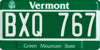 VT license plate BXQ767