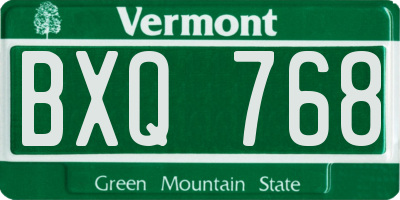 VT license plate BXQ768