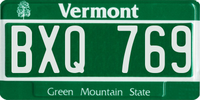 VT license plate BXQ769