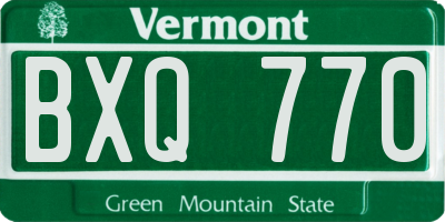 VT license plate BXQ770