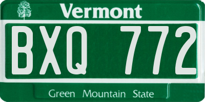VT license plate BXQ772