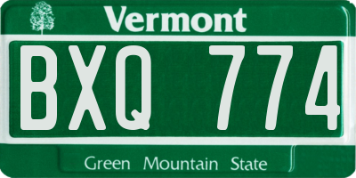 VT license plate BXQ774