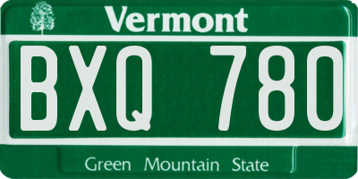 VT license plate BXQ780