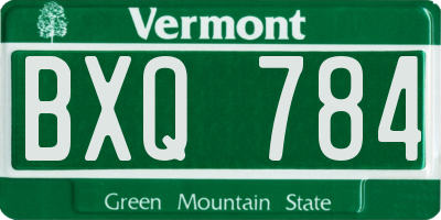 VT license plate BXQ784