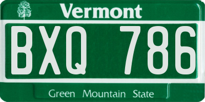 VT license plate BXQ786