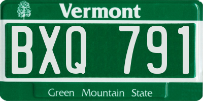 VT license plate BXQ791