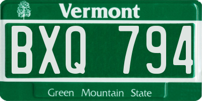 VT license plate BXQ794