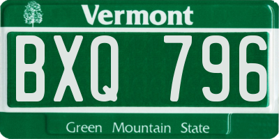 VT license plate BXQ796