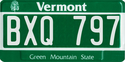 VT license plate BXQ797