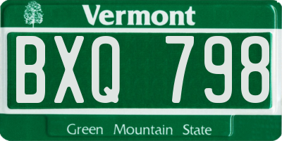 VT license plate BXQ798