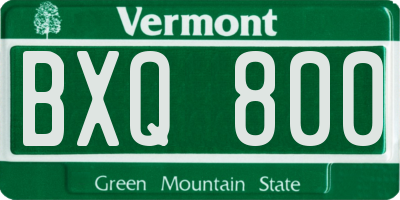 VT license plate BXQ800