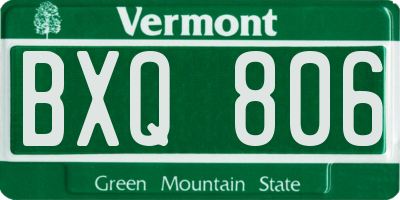 VT license plate BXQ806