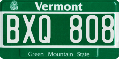 VT license plate BXQ808