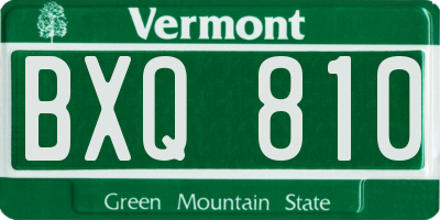 VT license plate BXQ810