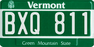 VT license plate BXQ811