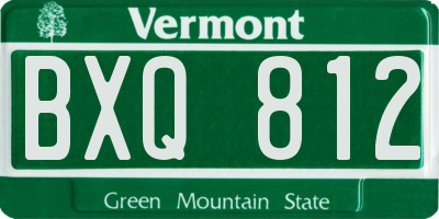 VT license plate BXQ812