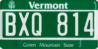VT license plate BXQ814