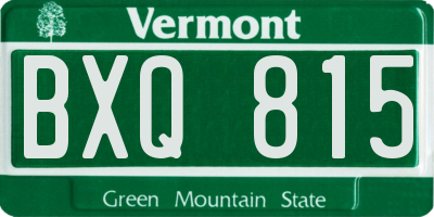 VT license plate BXQ815