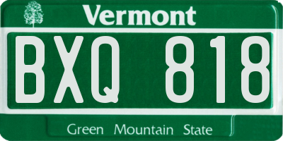 VT license plate BXQ818