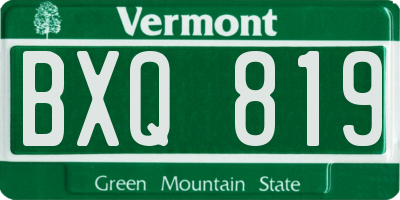 VT license plate BXQ819