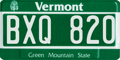 VT license plate BXQ820