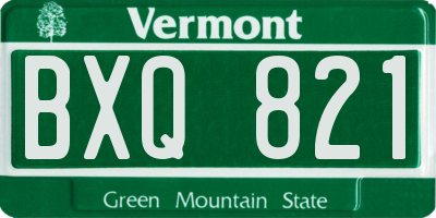 VT license plate BXQ821