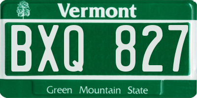 VT license plate BXQ827