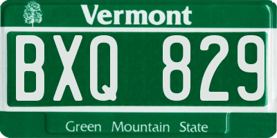 VT license plate BXQ829