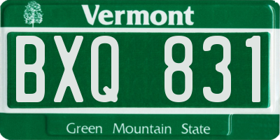 VT license plate BXQ831