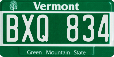VT license plate BXQ834