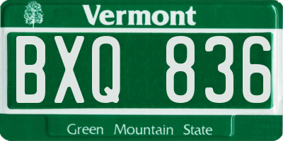 VT license plate BXQ836