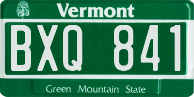 VT license plate BXQ841