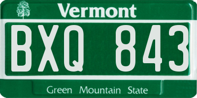 VT license plate BXQ843