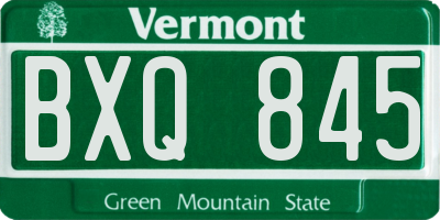 VT license plate BXQ845