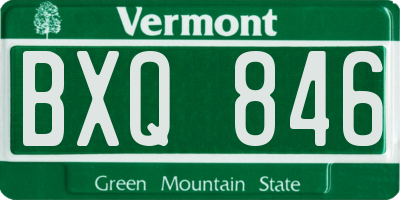 VT license plate BXQ846