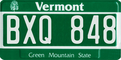 VT license plate BXQ848
