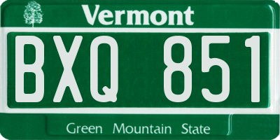 VT license plate BXQ851