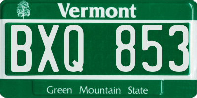 VT license plate BXQ853