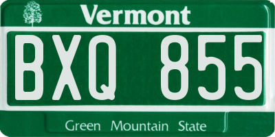 VT license plate BXQ855