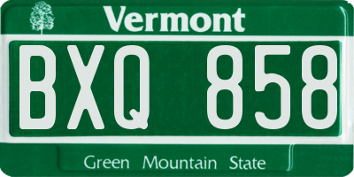 VT license plate BXQ858