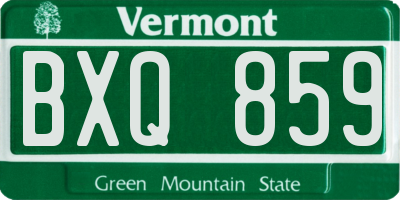 VT license plate BXQ859