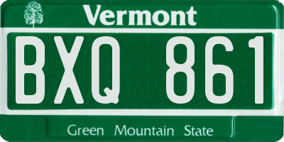 VT license plate BXQ861