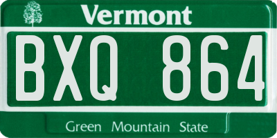 VT license plate BXQ864