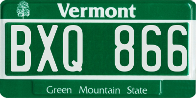 VT license plate BXQ866